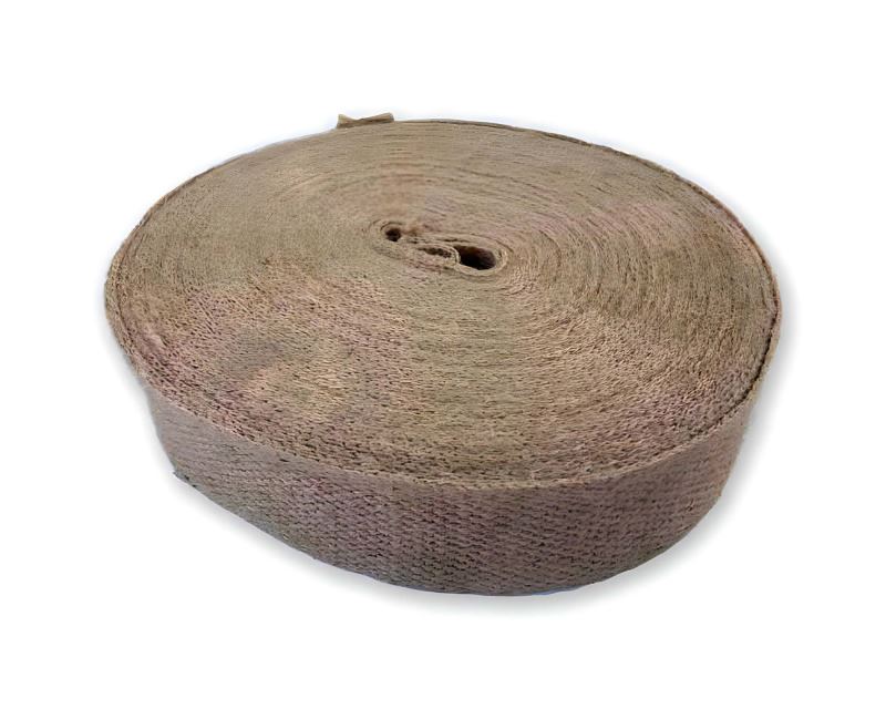Roll of hessian for fixing or tying plants to stakes.  Hessian is gentler than plastic or string and will damage the trunk less.
