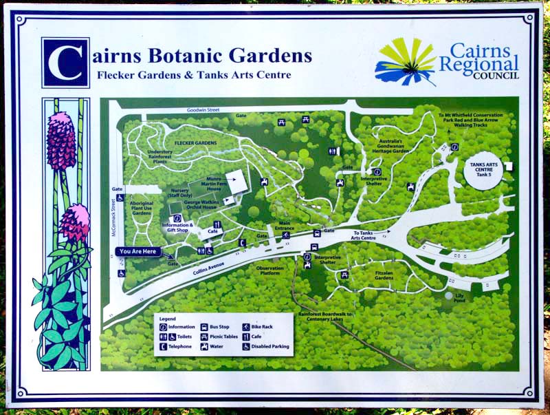 Garden Map -  Flecker Gardens, Cairns Botanic Garden