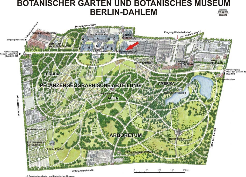 Map of Berlin Botanical Gardens
