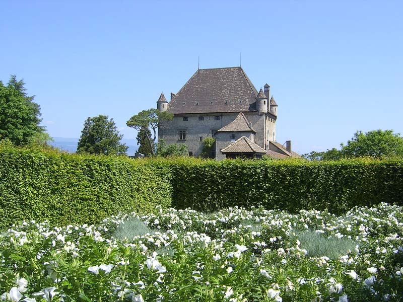 Chateau from Le damier vegetal  - images supplied by Jardin des Cinq Sens