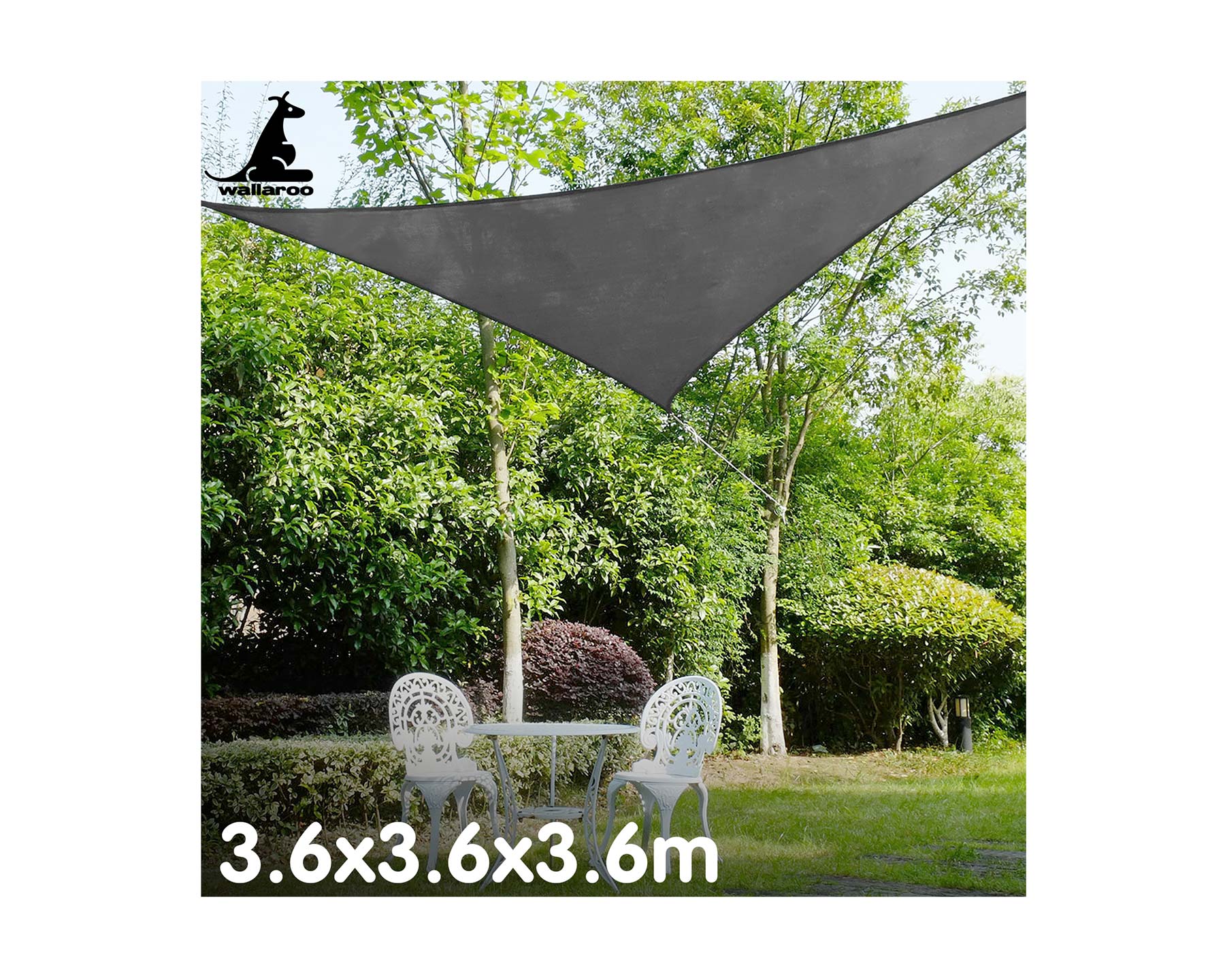 Triangular Sun and Shade sail in Grey