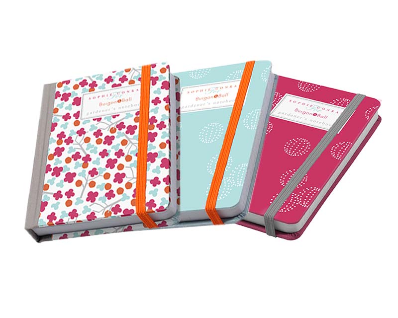 Gardener's Notebooks by Sophie Conran  available in raspberry and blue