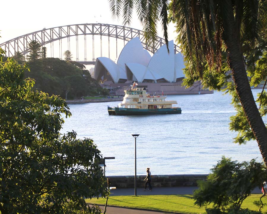 View across harbour from Sydney Royal Botanic Gardens