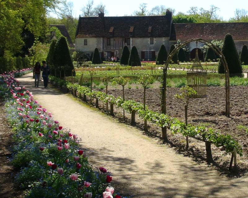 The kitchen gardens at Chenonceau, early springtime and freshly tilled.